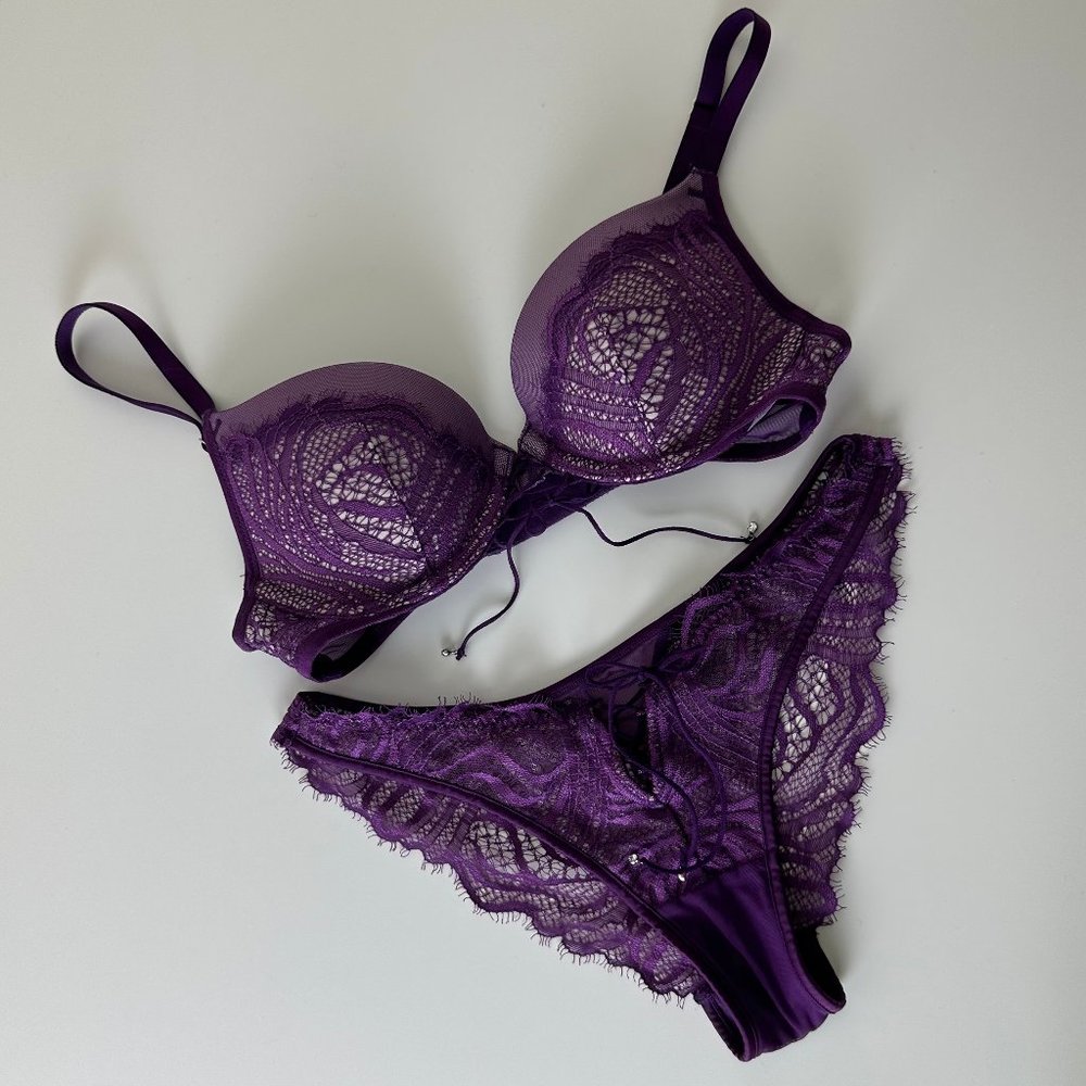 Victoria's Secret Purple Lace Bra Set
